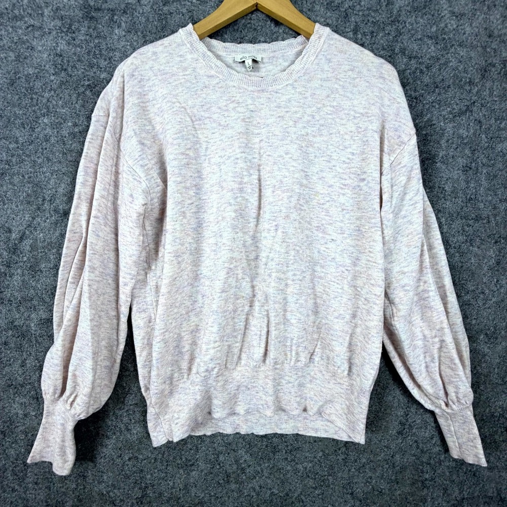 Ella Moss Sweater Womens Large Heather Rainbow Tight Knit Crew Neck Pullover